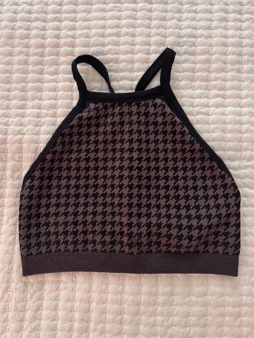 Colsie brown and black houndstooth hater tank- Size S